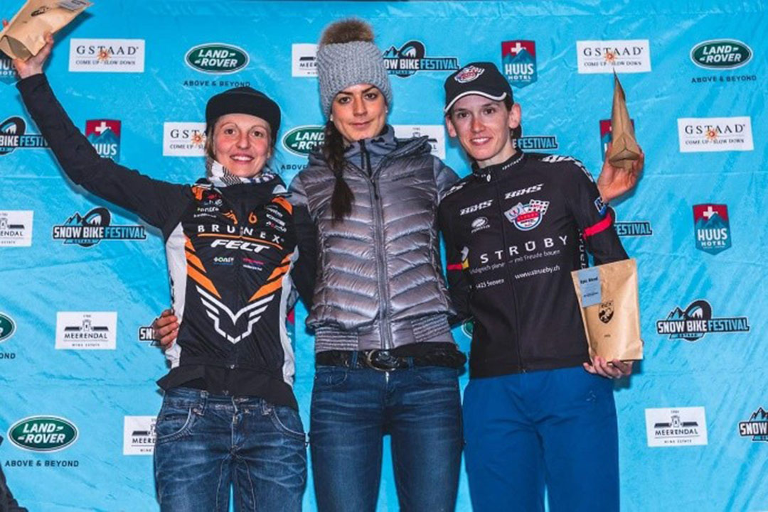 2nd place for Lisi Osl team jb BRUNEX Felt at the Snow Bike Festival in Gstaad